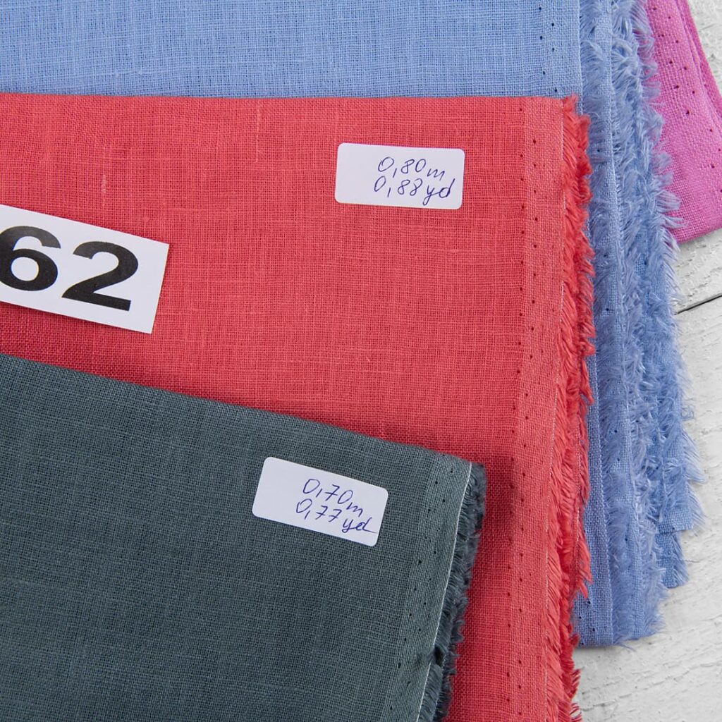 Stoffsett nr. 862 3 Linen Fabric Cuts, Set No. 862