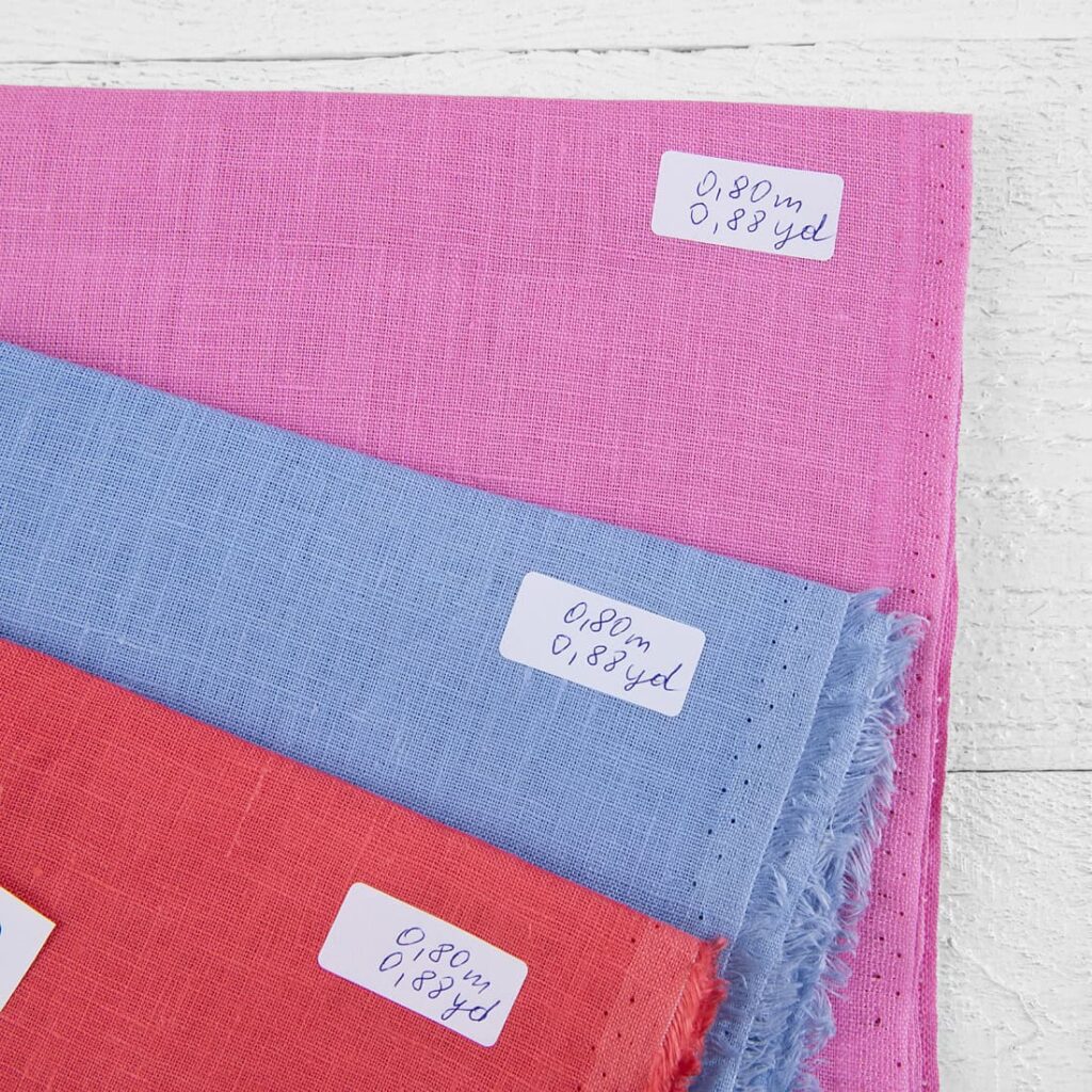 Stoffsett nr. 862 4 Linen Fabric Cuts, Set No. 862