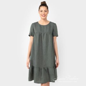 SAVANA dark grey linen dress