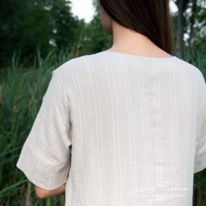 Grey linen dress, specially washed to increase softness