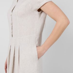 beige midi linen dress, with pockets