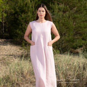 rose linen dress with pockets.