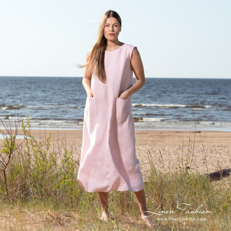 rose linen dress.