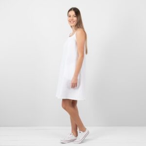 white linen sleevless dress washed