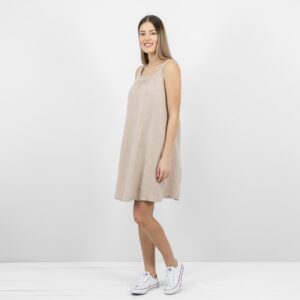sand linen dress sleevless Mina