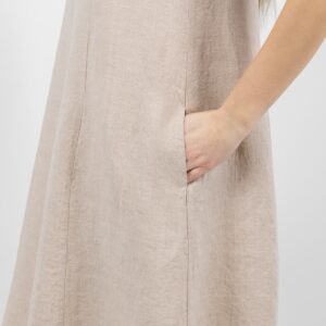 sand linen dress sleevless with pockets