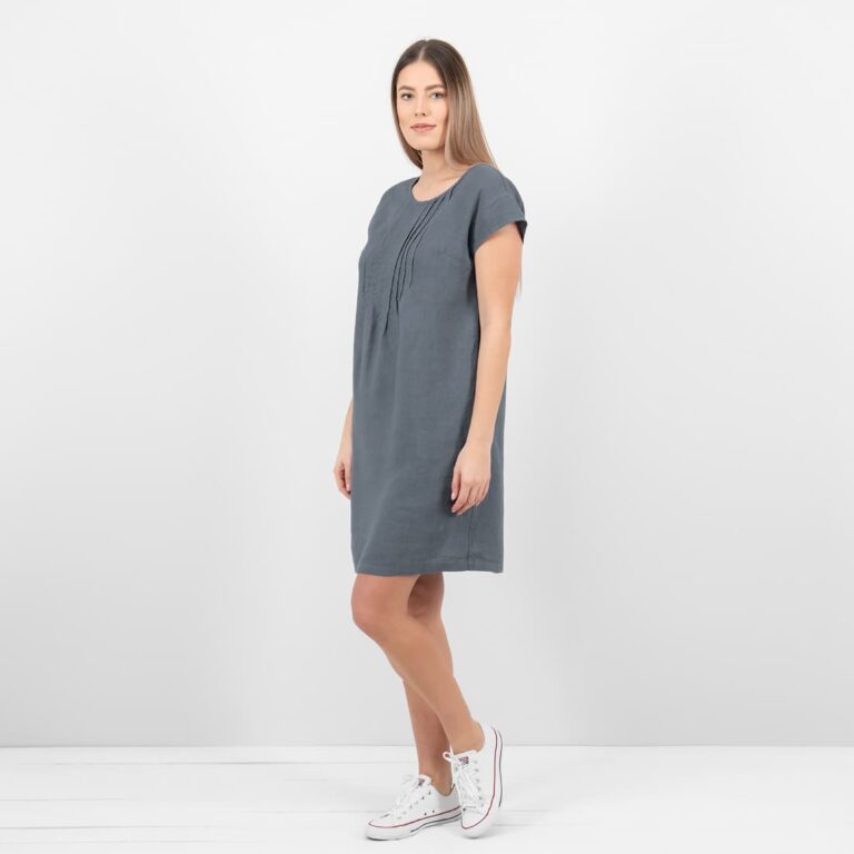 dark grey linen dress