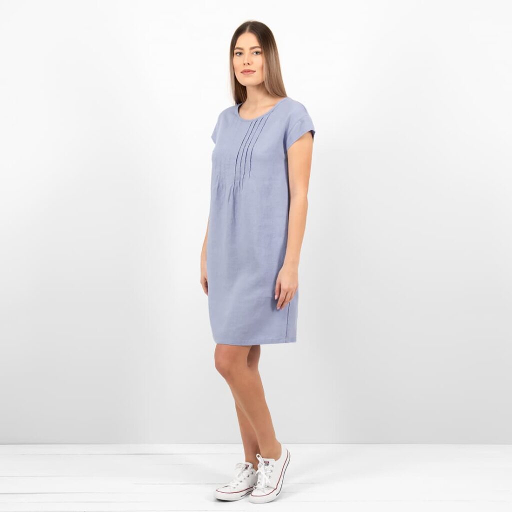 light blue linen dress