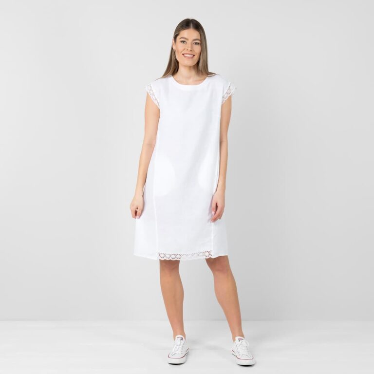 White linen dress