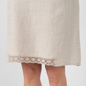 Natural linen knee length dress