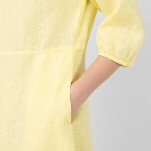 Pale yellow linen dress, with pockets