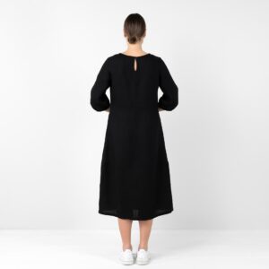 Black linen dress, 100% linen