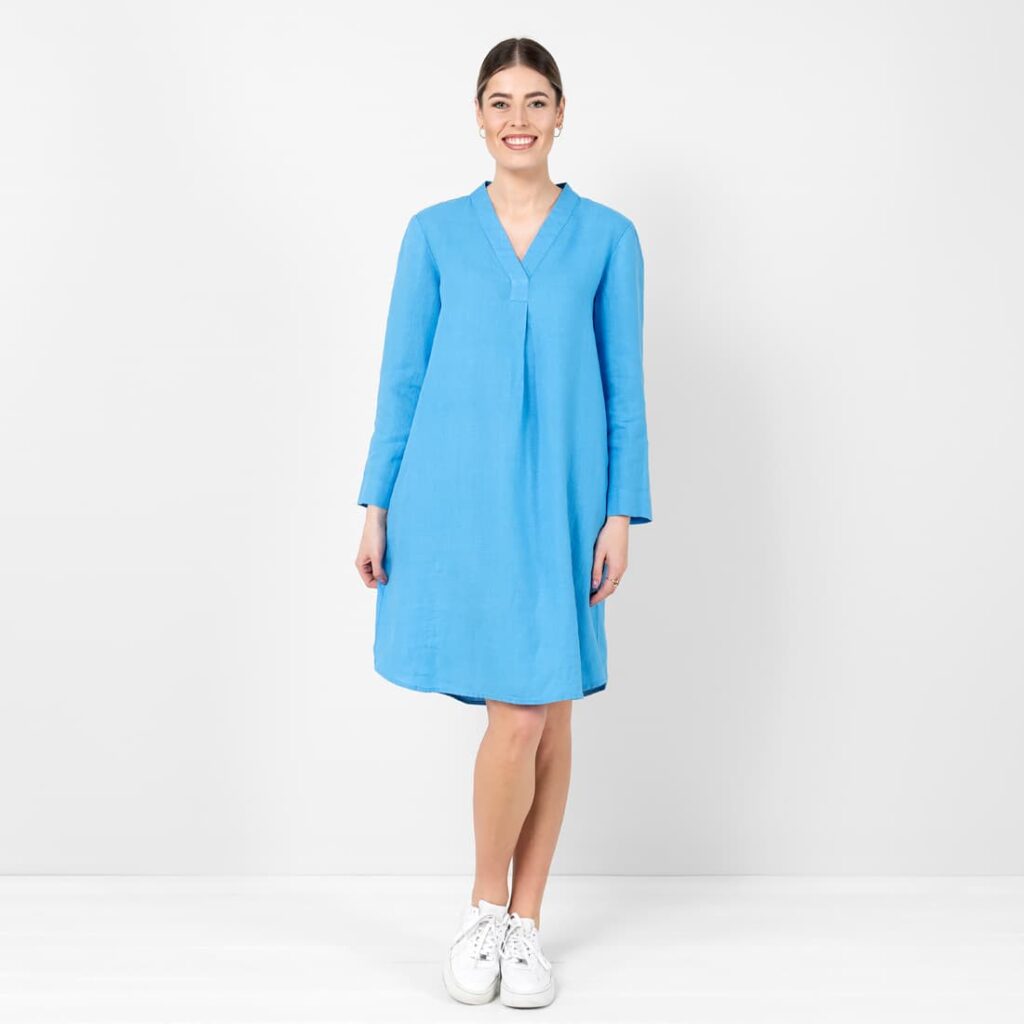 Light blue linen dress, 100% linen
