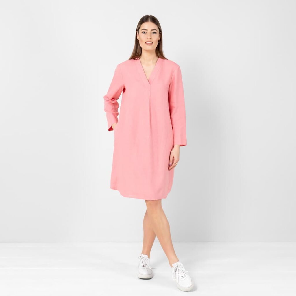 Light pink linen dress