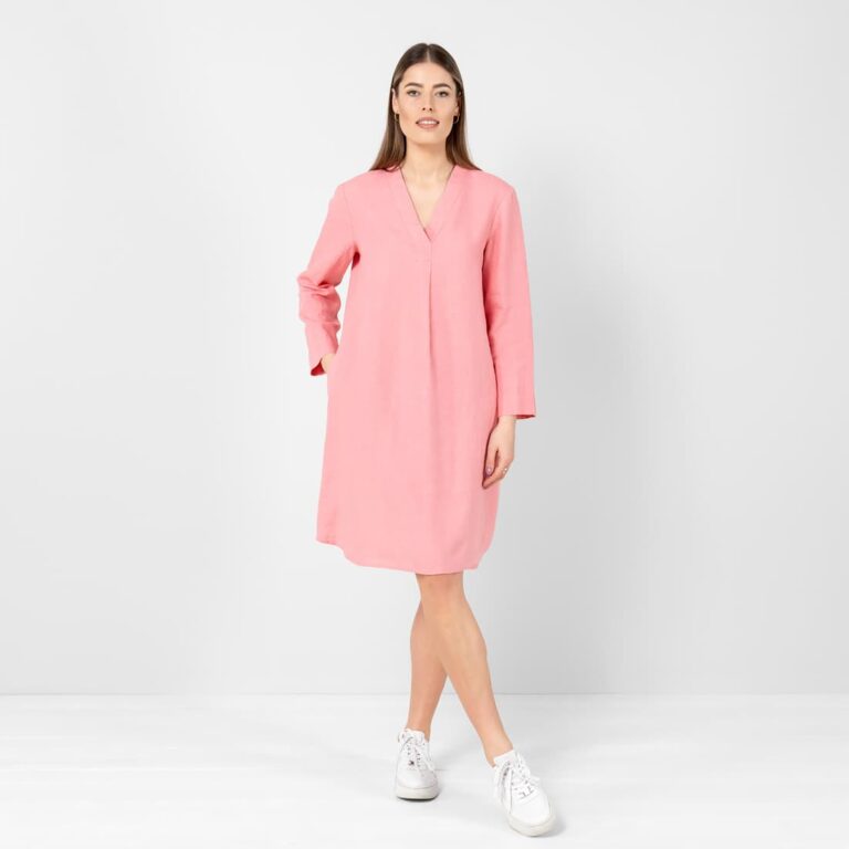 Light pink linen dress