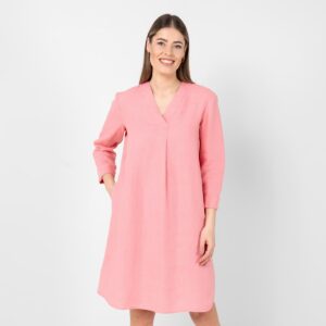 Light pink linen dress, long sleeves