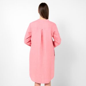 Light pink linen dress, knee-length