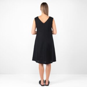 linen black dress from backside