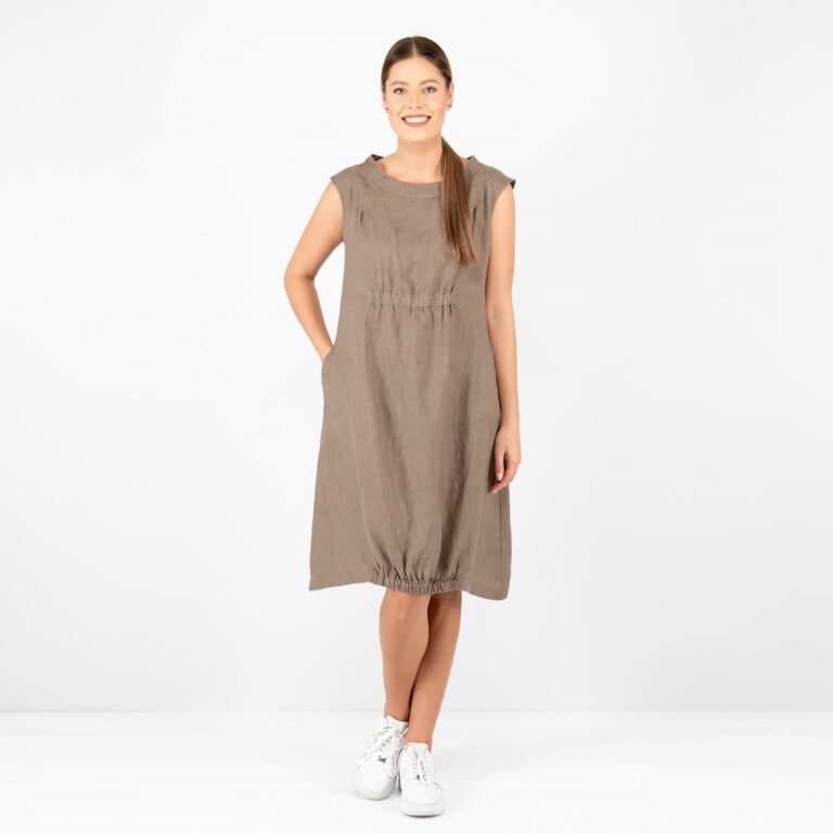 linen brown dress