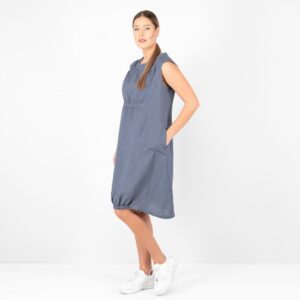 jeans blue linen dress washed