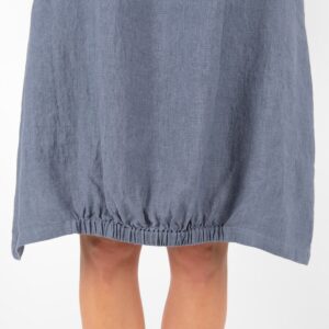 jeans blue linen dress elqastic on bottom