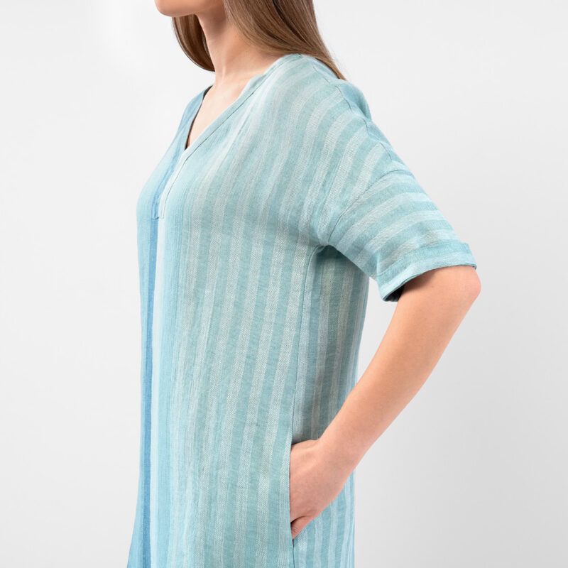 RENE Kjole blå grønn