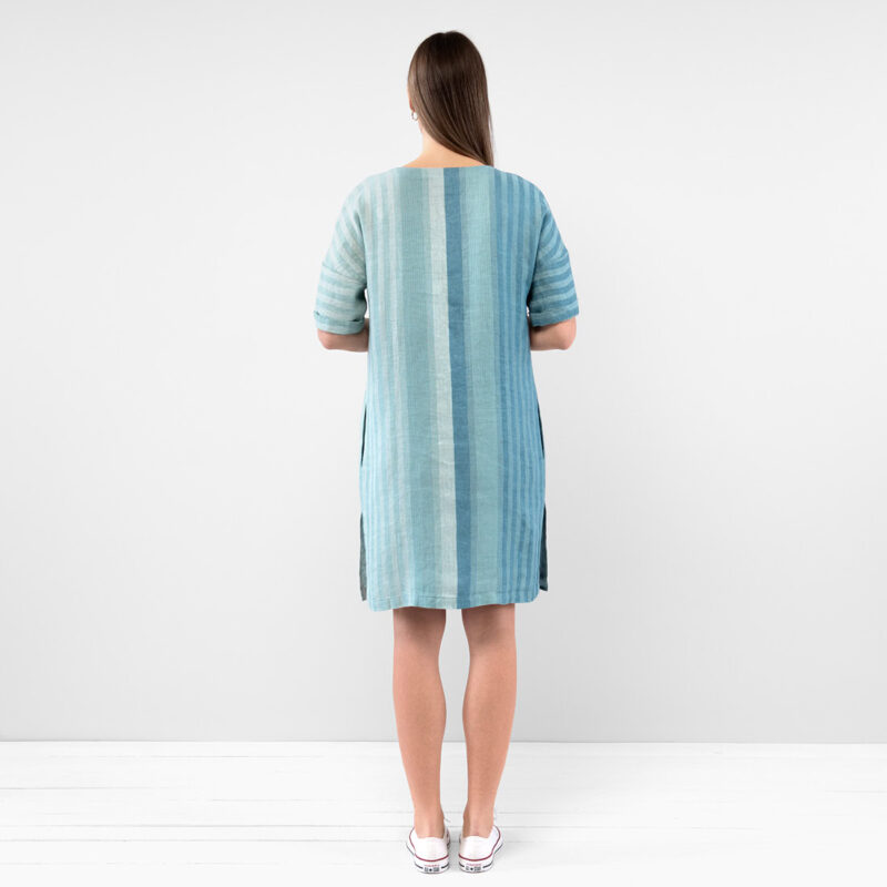 RENE Kjole blå grønn