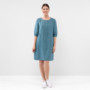 AVA Kjole blå grønn