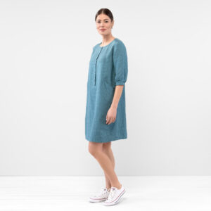 AVA Kjole blå grønn