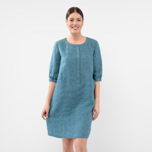 AVA Kjole blå grønn