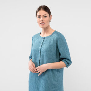 AVA Kjole blå grønn