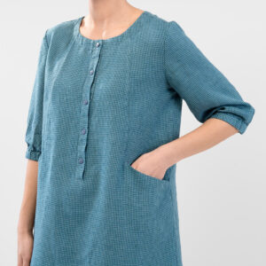 AVA Kjole blå grønn