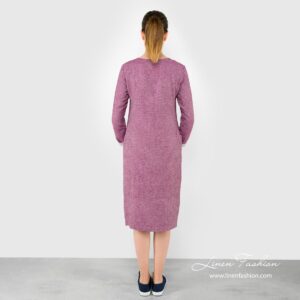 Linen cotton purple dress.