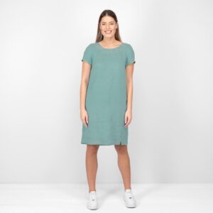 aqua linen dress