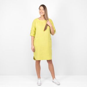 salad green linen dress Vili