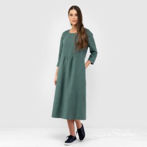 DELFINA green dress.