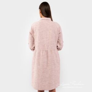 Linen cotton dress in brownish colour.
