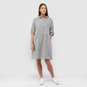 Grey linen cotton dress full size