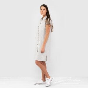 White linen dress slits on the sides