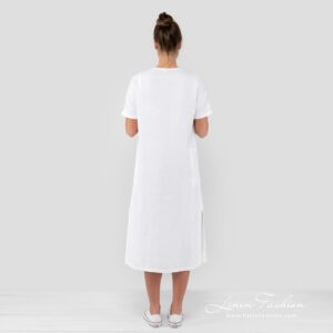 100% linen white dress.