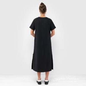Black dyed linen dress.