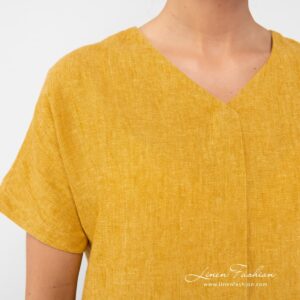 Yellow coloured linen dress.