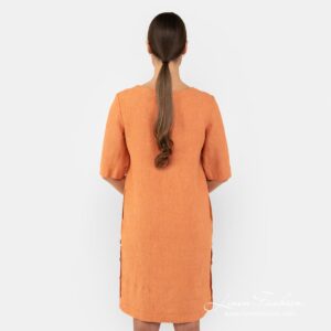 Orange dyed linen dress.