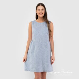 Blue linen dress