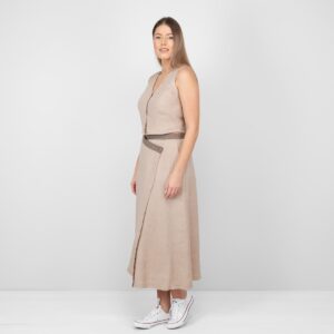linen sand vest with skirt