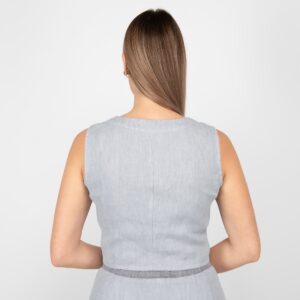 grey linen vest from backside