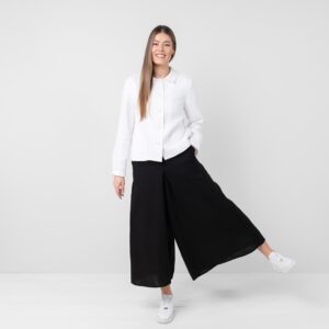 Linen cotton white jacket, jacquard weave