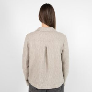 Beige linen jacket, zig-zag pattern