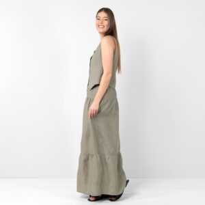 Linen vest grey-green