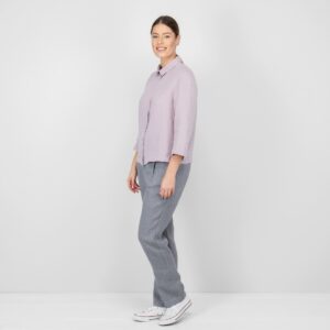 lilac linen blouse washed